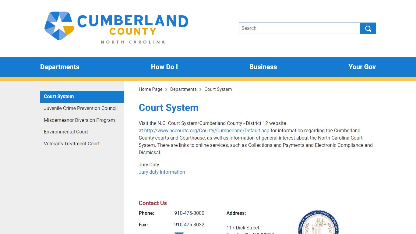 Court System - cumberlandcountync.gov